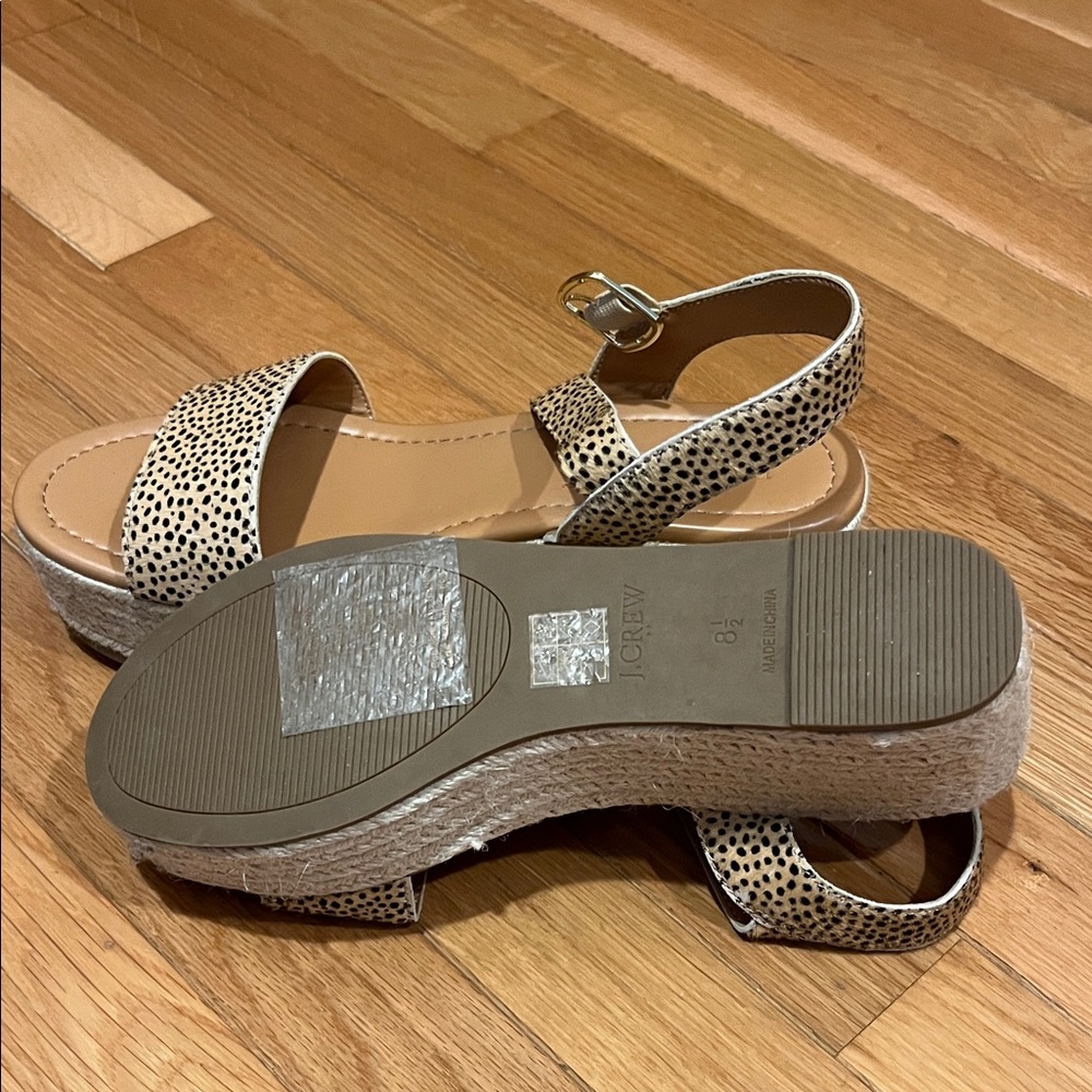 J. Crew Tan and Black Wedges - Picture 4 of 4